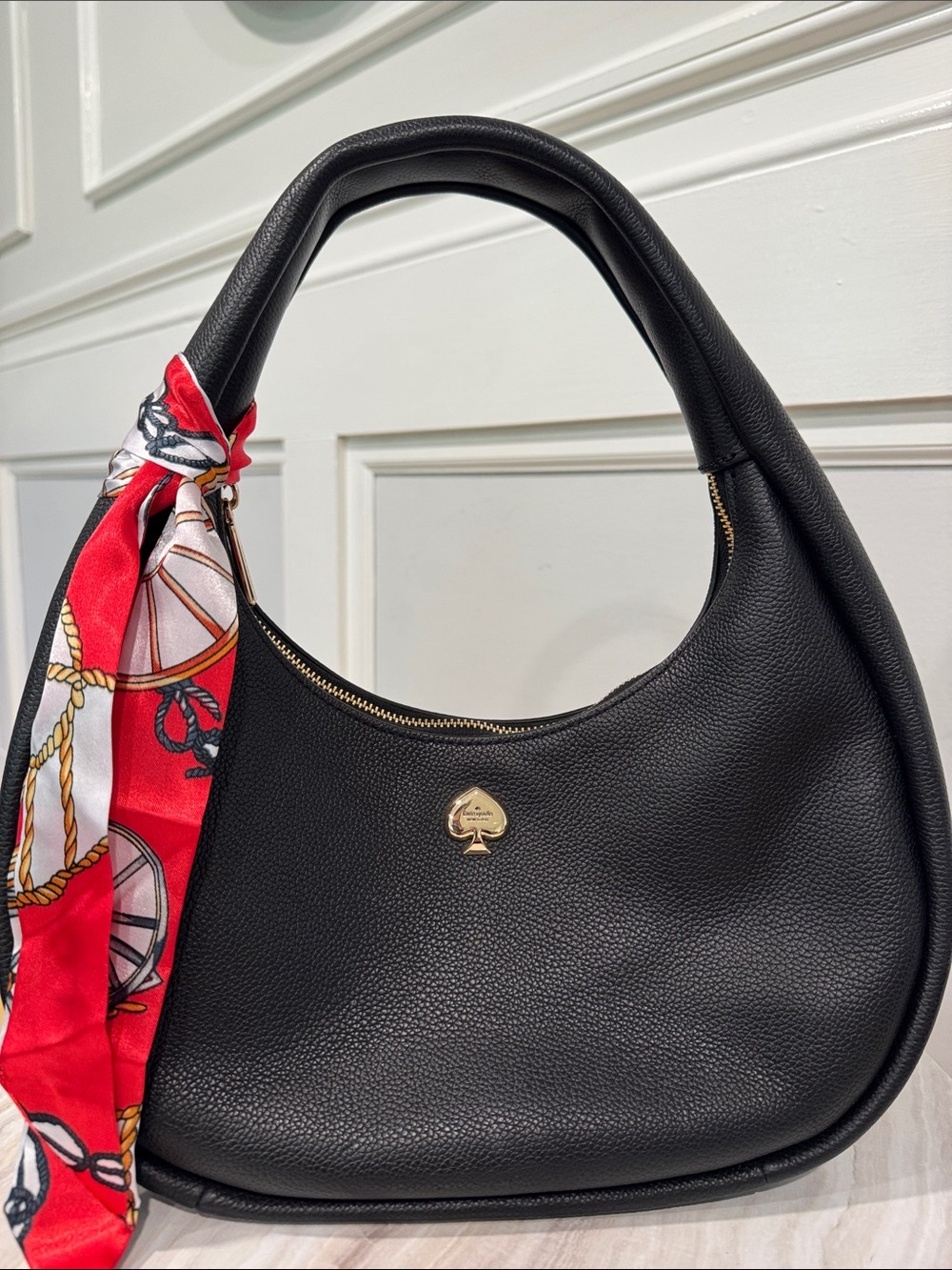 Kate Spade Bag Kayla Crescent Black Leather Shoulder Bag - Picture 4 of 17